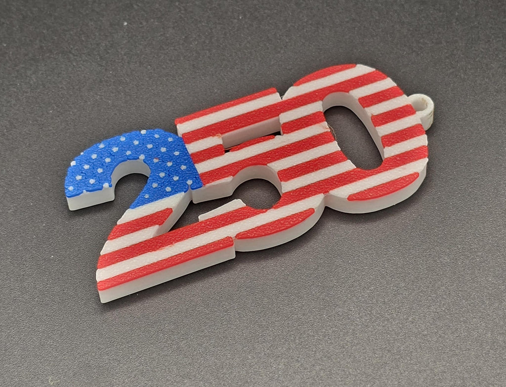 American Flag 250th Birthday Keychain