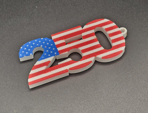 American Flag 250th Birthday Keychain