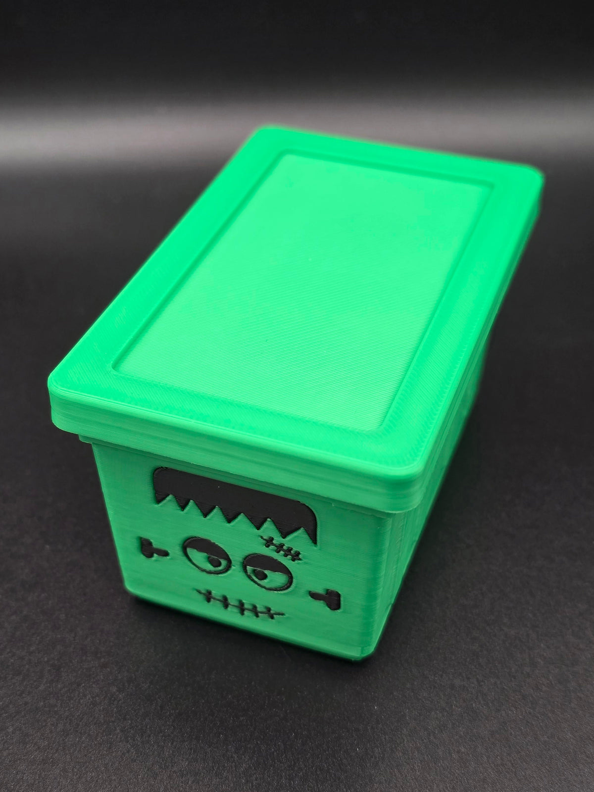 XYZ 3D Halloween Mini Tote Frankenstein Design - green base with black stitched face