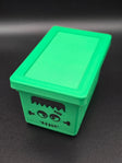 XYZ 3D Halloween Frankenstein Mini Tote digital STL 3MF file - green base with black stitched face design